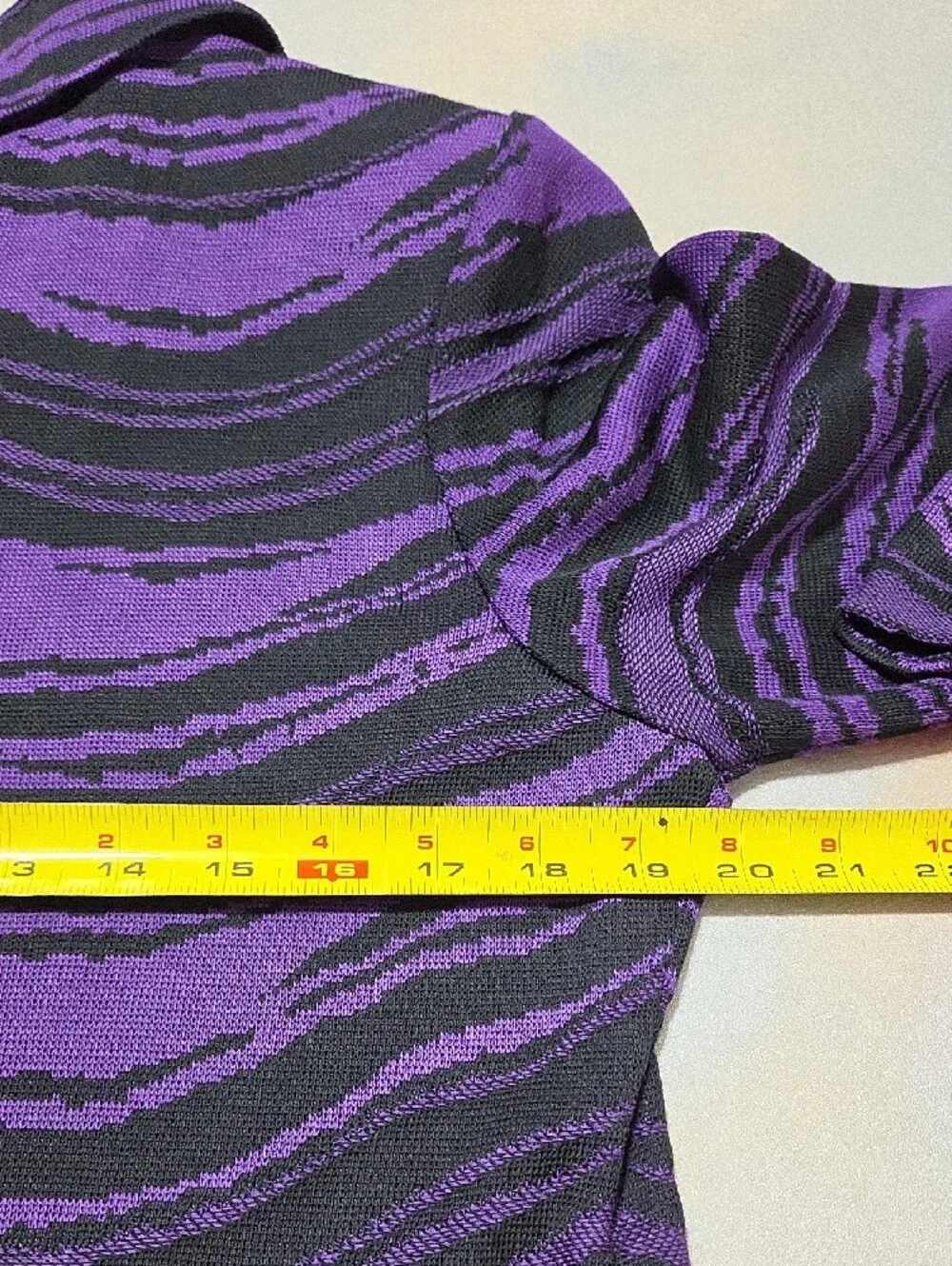 Ming Wang Purple and Black Zebra-Print Knit Jacket